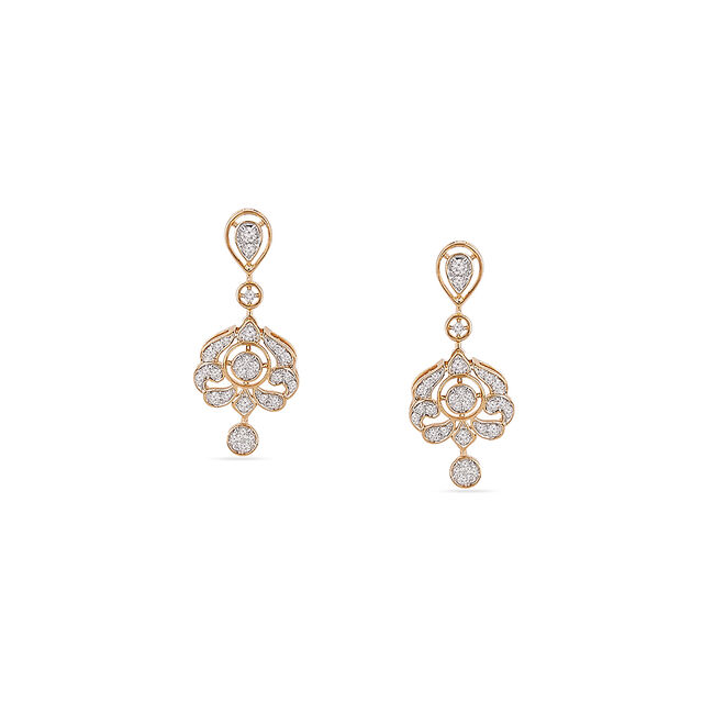 Tanishq 18KT Unfurling Petal Drop Earrings for Women 