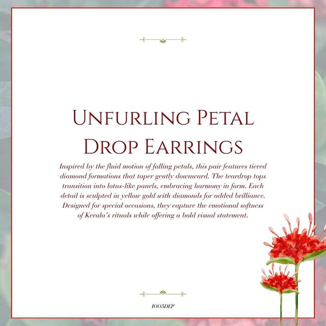 Tanishq 18KT Unfurling Petal Drop Earrings for Women 5
