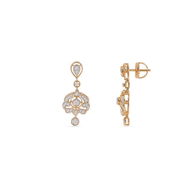 Tanishq 18KT Unfurling Petal Drop Earrings for Women 2