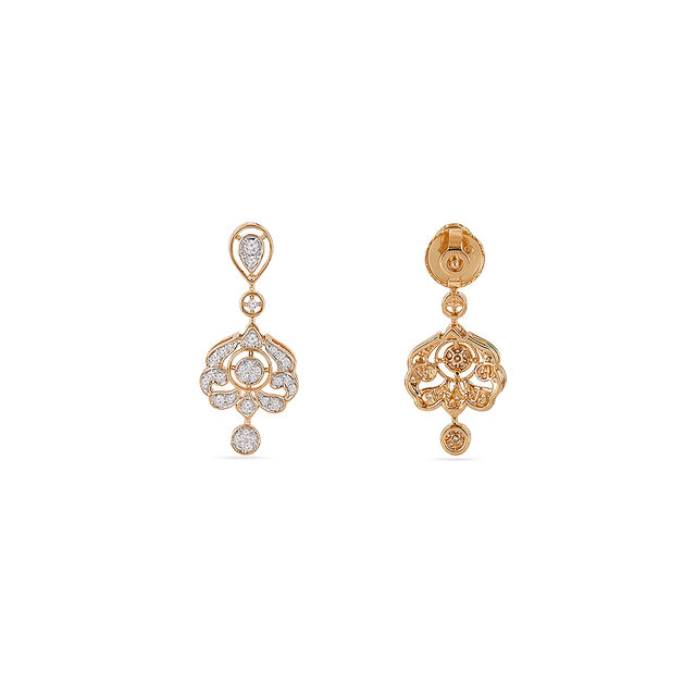 Tanishq 18KT Unfurling Petal Drop Earrings for Women 3