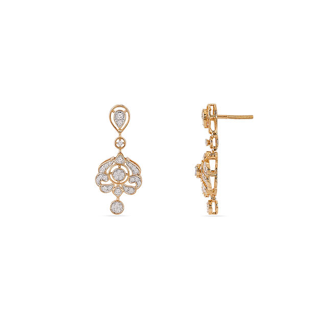 Tanishq 18KT Unfurling Petal Drop Earrings for Women 4