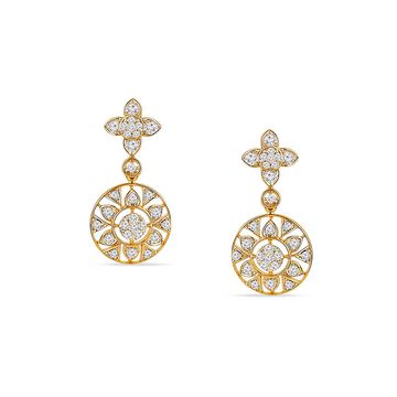 Tanishq 18KT Ixora Bloom Earrings for Women