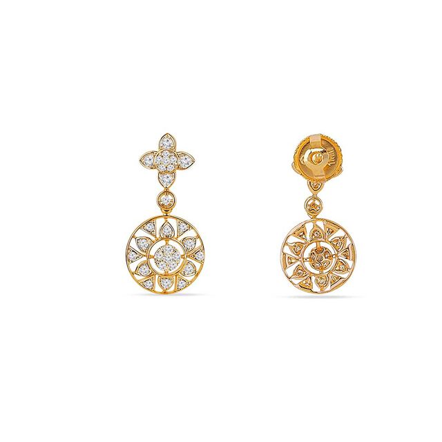 Tanishq 18KT Ixora Bloom Earrings for Women 3