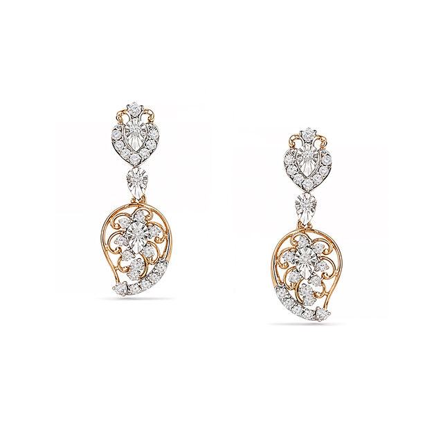 Tanishq 18KT Mango Crest Drop Earrings for Women 
