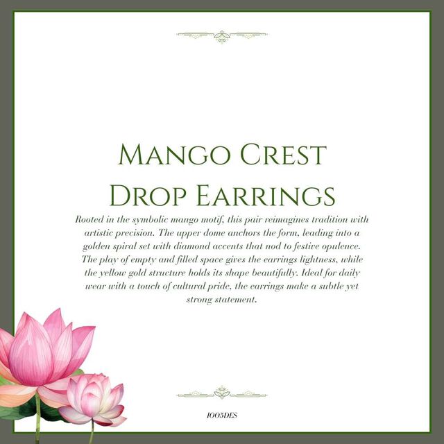 Tanishq 18KT Mango Crest Drop Earrings for Women 5