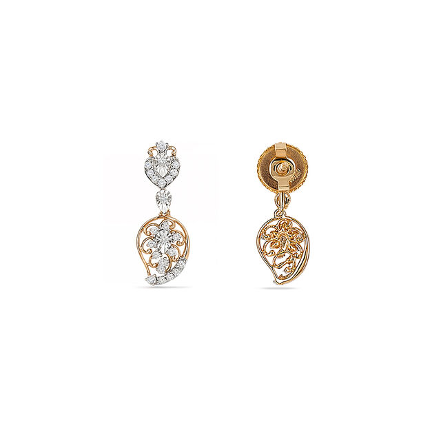Tanishq 18KT Mango Crest Drop Earrings for Women 3