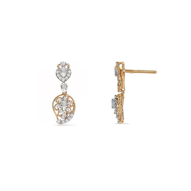Tanishq 18KT Mango Crest Drop Earrings for Women 4