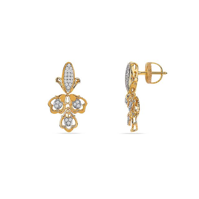 Tanishq 18KT Glistening Grove Earrings for Women 2