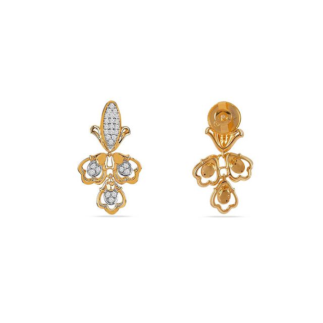 Tanishq 18KT Glistening Grove Earrings for Women 3
