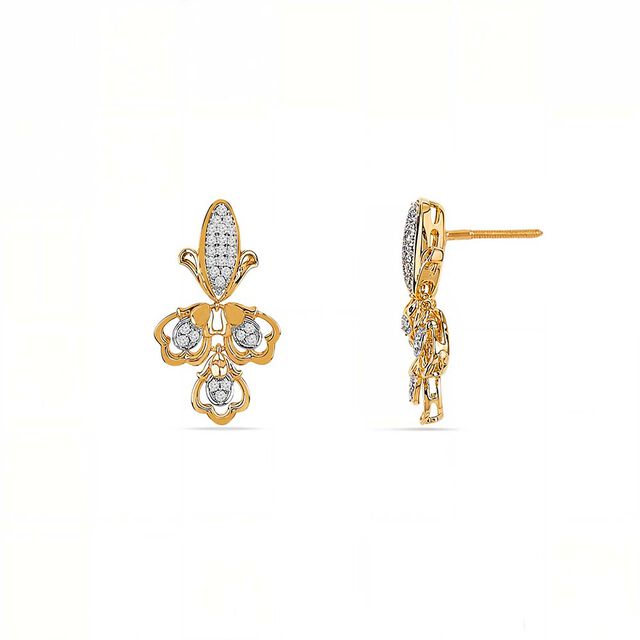Tanishq 18KT Glistening Grove Earrings for Women 4