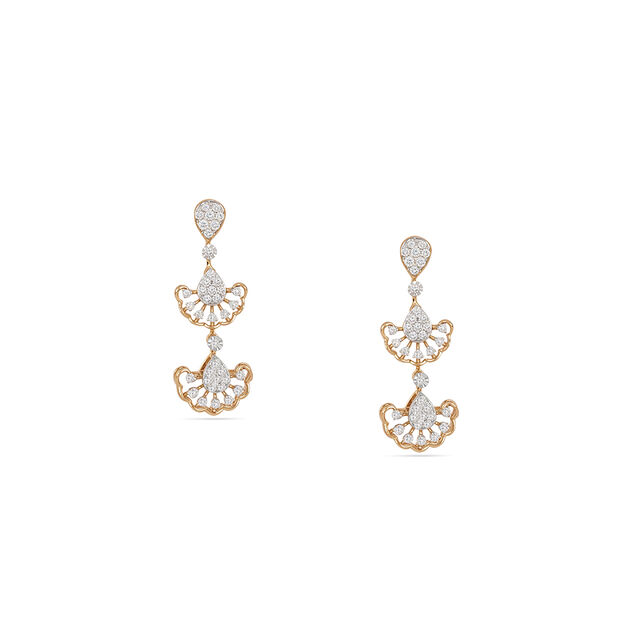 Tanishq 18KT Marigold Cascade Diamond Earrings for Women 