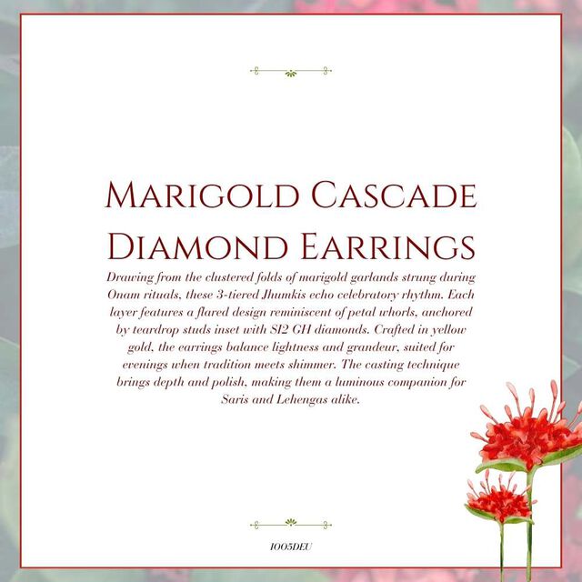 Tanishq 18KT Marigold Cascade Diamond Earrings for Women 5