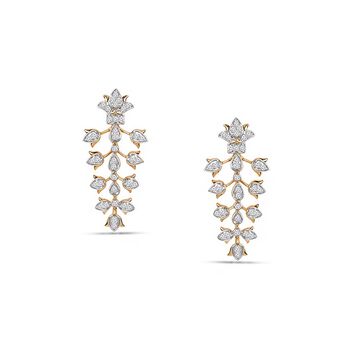 Tanishq 18KT Cascading Blossom Earrings for Women