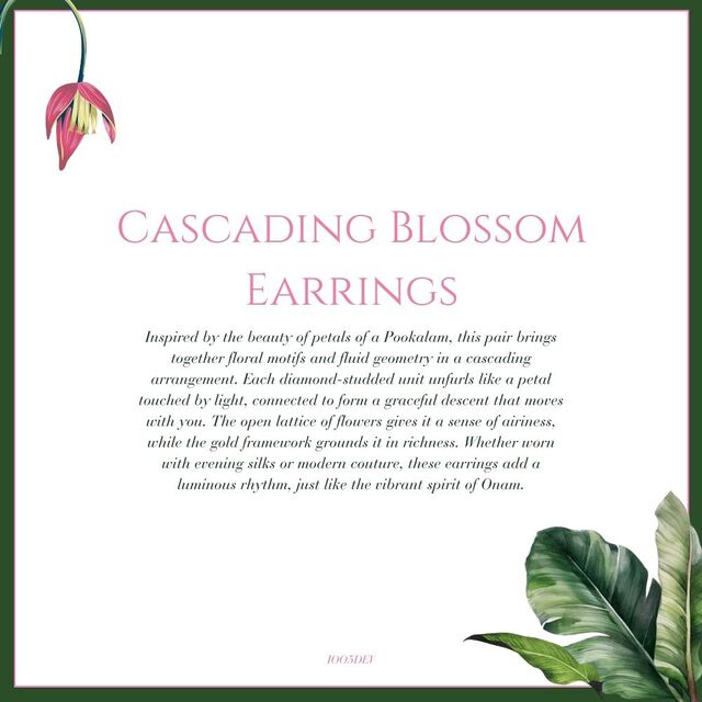 Tanishq 18KT Cascading Blossom Earrings for Women 5
