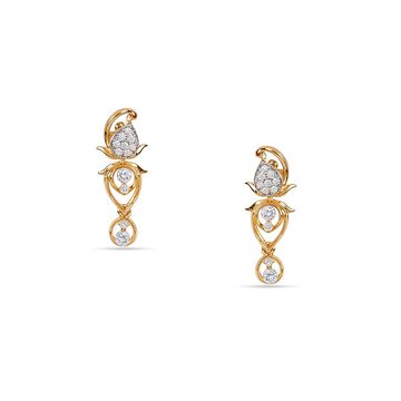 Tanishq 18KT Crescent Mango Mala Earrings for Women