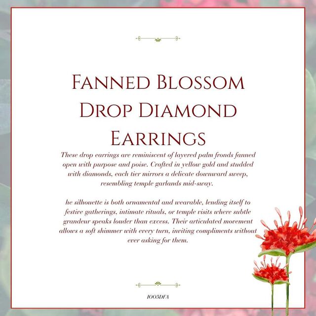 Tanishq 18KT Fanned Blossom Drop Diamond Earrings for Women 5