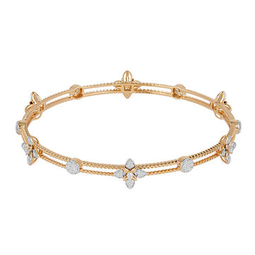 Tanishq 18KT Chethi Cluster Gold Bangles for Women