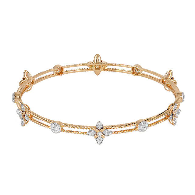 Tanishq 18KT Chethi Cluster Gold Bangles for Women 