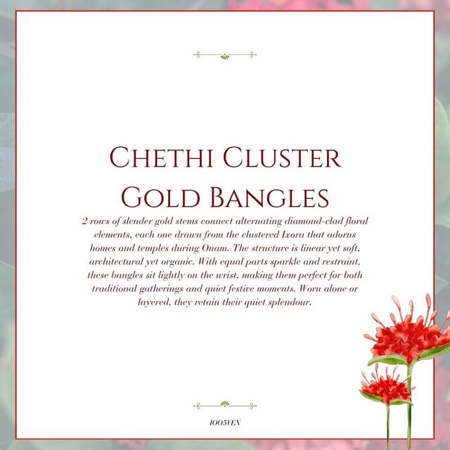 Tanishq 18KT Chethi Cluster Gold Bangles for Women 5