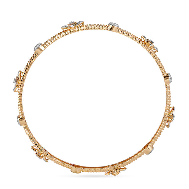 Tanishq 18KT Chethi Cluster Gold Bangles for Women 4