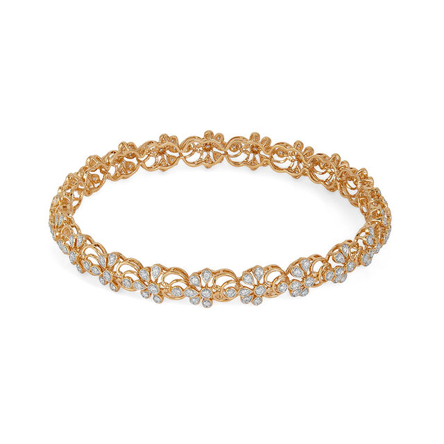 Tanishq 18KT Garden Lattice Gold Bangle for Women 