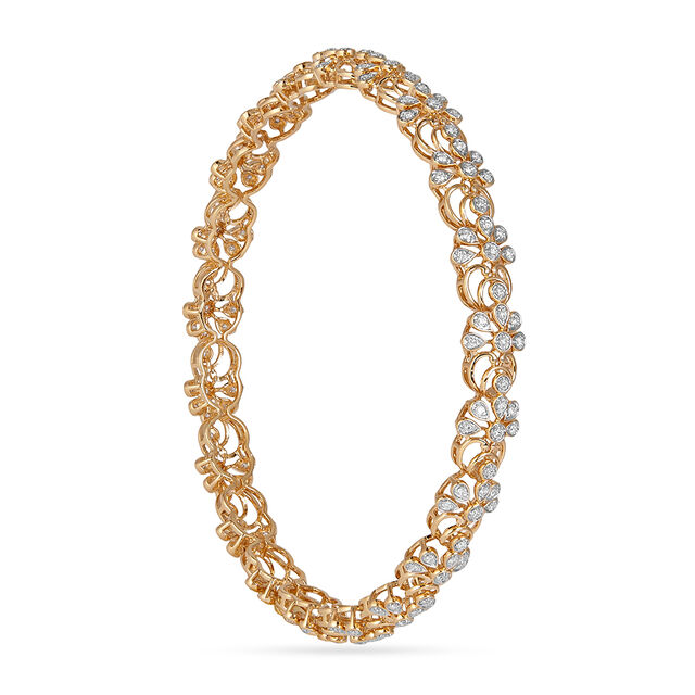 Tanishq 18KT Garden Lattice Gold Bangle for Women 2