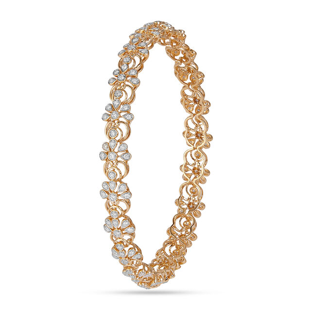 Tanishq 18KT Garden Lattice Gold Bangle for Women 3