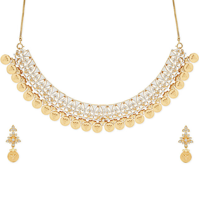 Tanishq 18KT Kasu Prarthana Necklace Set 2