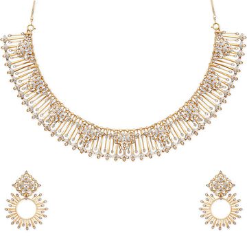 Tanishq 18KT Striped Geometry Modular Necklace Set