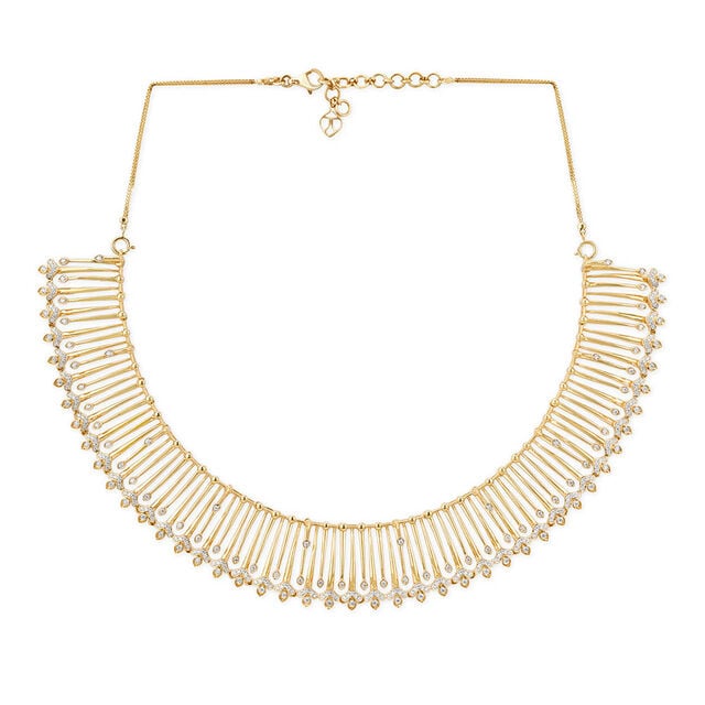 Tanishq 18KT Striped Geometry Modular Necklace Set 3