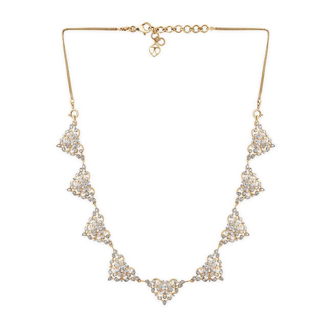 Tanishq 18KT Striped Geometry Modular Necklace Set 4