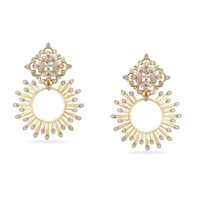 Tanishq 18KT Striped Geometry Modular Necklace Set 6