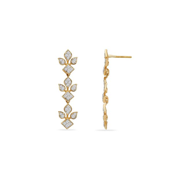 Tanishq 18KT Thumba Cascade Drop Earrings for Women 4