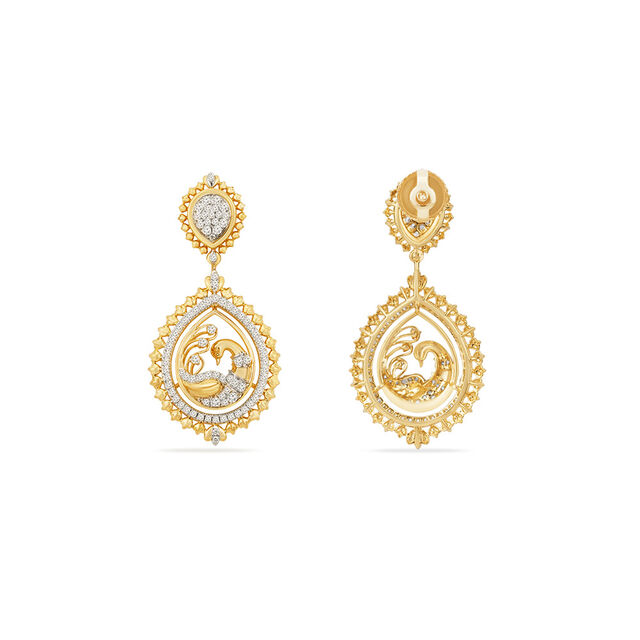 Tanishq 18KT Peacock Reverie Drops 4