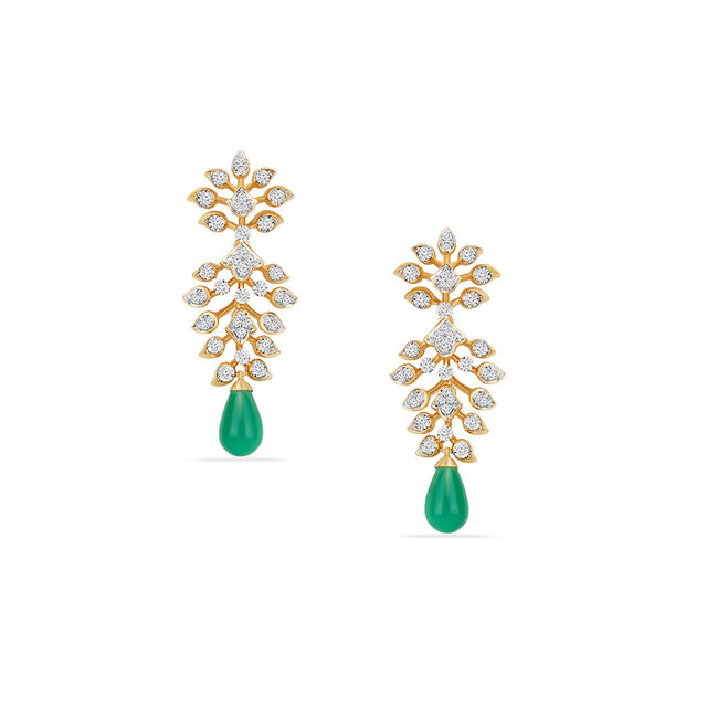 Tanishq 18KT Emerald Leaf Cascade for Women 