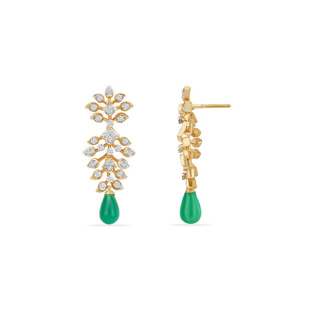 Tanishq 18KT Emerald Leaf Cascade for Women 3