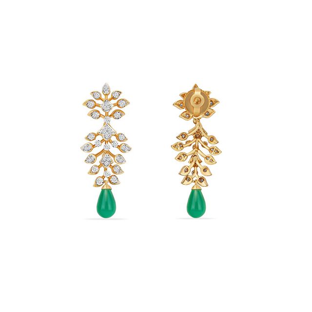 Tanishq 18KT Emerald Leaf Cascade for Women 4
