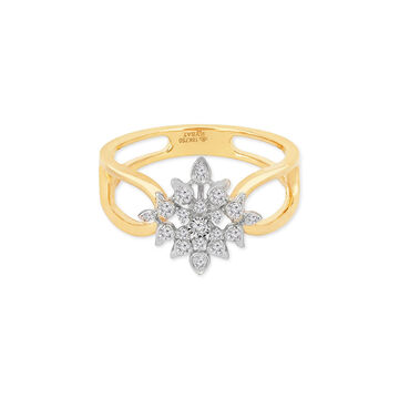 Tanishq 18KT Twin Bow Blossom Ring for Women