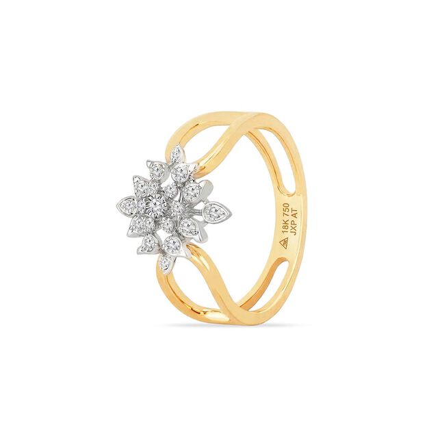 Tanishq 18KT Twin Bow Blossom Ring for Women 2