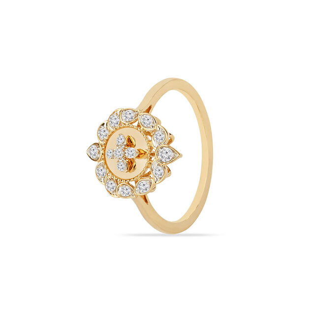 Tanishq 18KT Coin Blossom Ring 2
