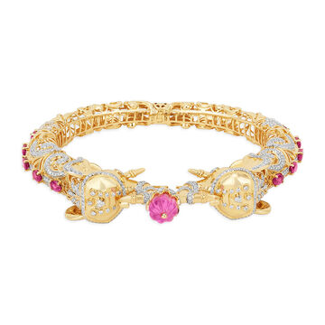 Tanishq 18KT Temple Elephant Bangle