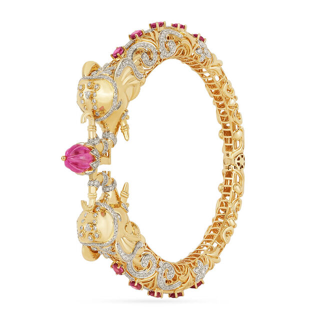 Tanishq 18KT Temple Elephant Bangle 2