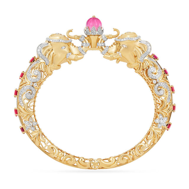 Tanishq 18KT Temple Elephant Bangle 3