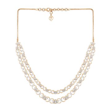 Tanishq 18KT Lotus Border Cascade Set for Women