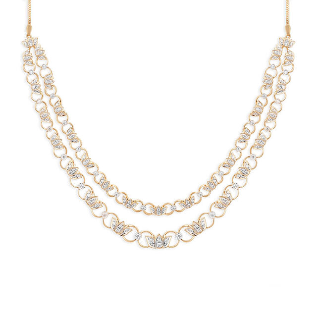 Tanishq 18KT Lotus Border Cascade Set for Women 2