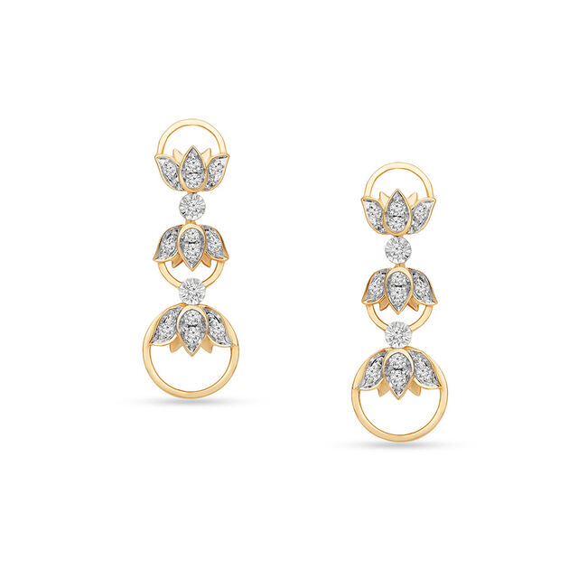 Tanishq 18KT Lotus Border Cascade Set for Women 5