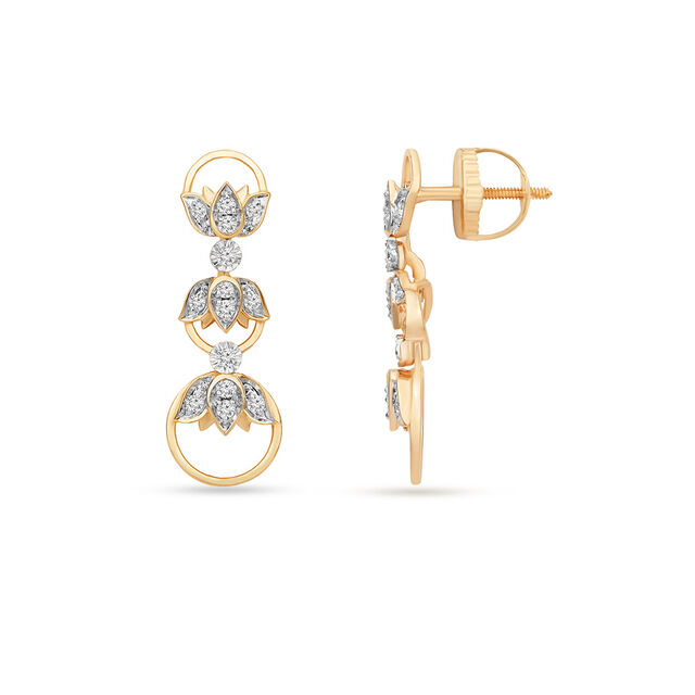 Tanishq 18KT Lotus Border Cascade Set for Women 6