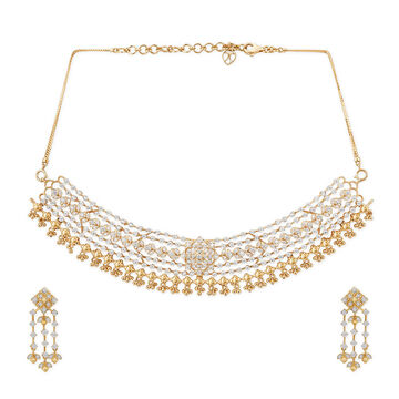Tanishq 18KT Diamond Crescendo Necklace Set