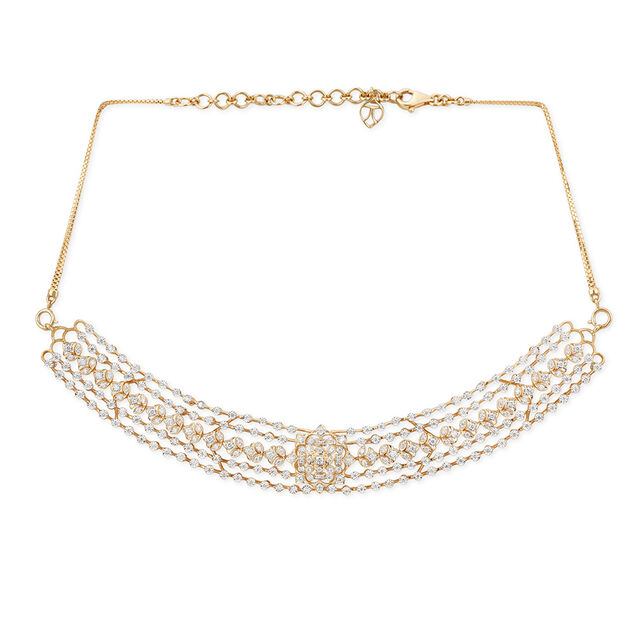Tanishq 18KT Diamond Crescendo Necklace Set 3