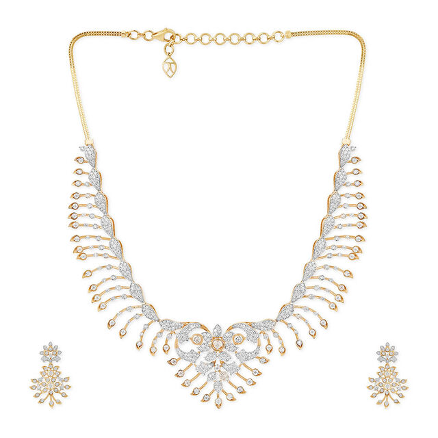 Tanishq 18KT Regal Cascade Necklace for Women 